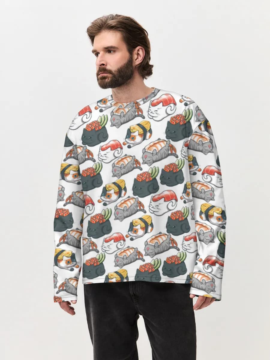 Men's oversized cotton long sleeve