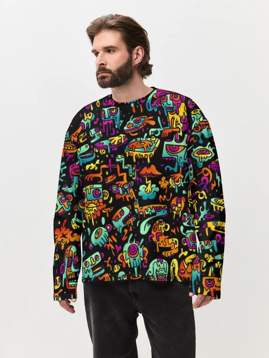 Men's oversized cotton long sleeve