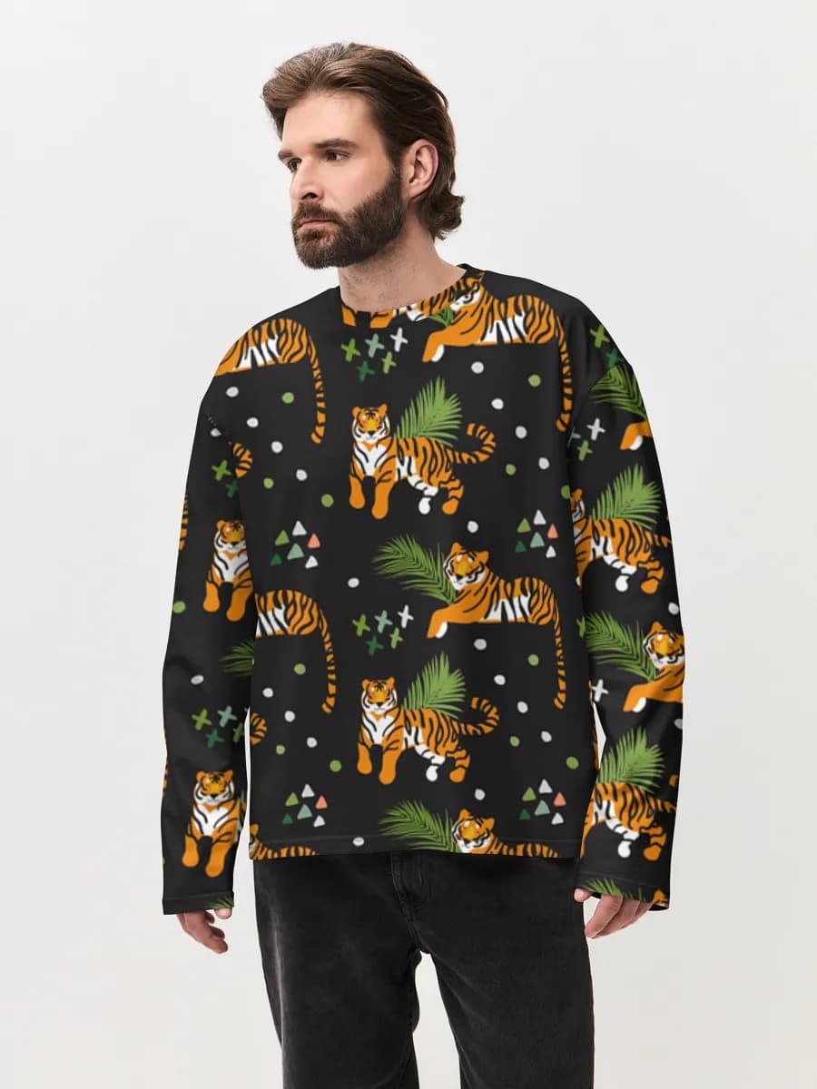 Playful Tigers And Palms