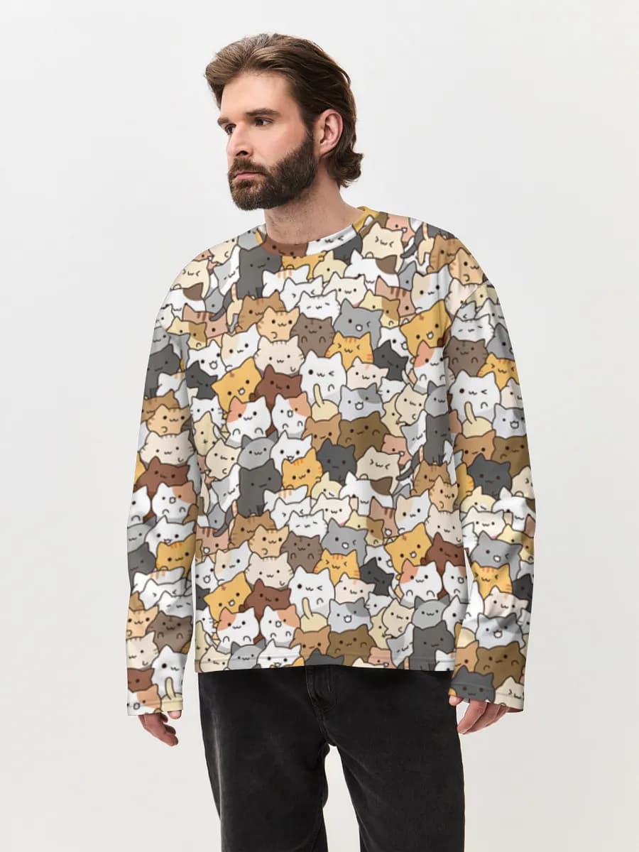 Men's oversized cotton long sleeve