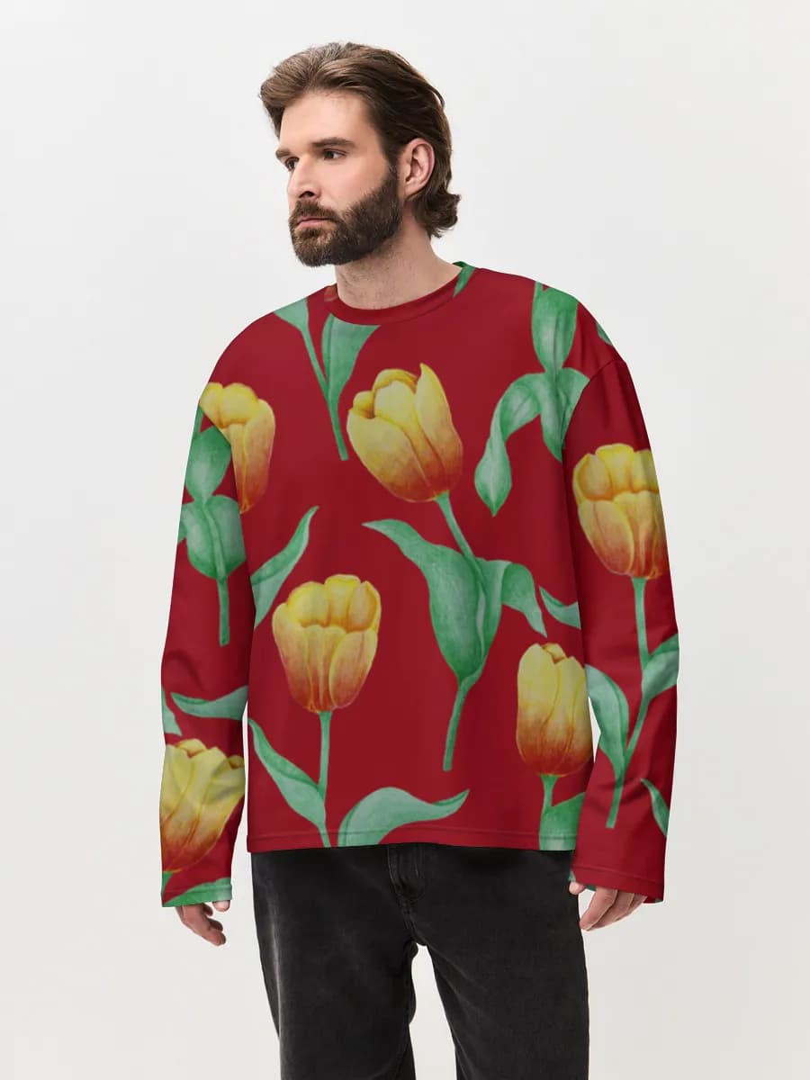 Men's oversized cotton long sleeve