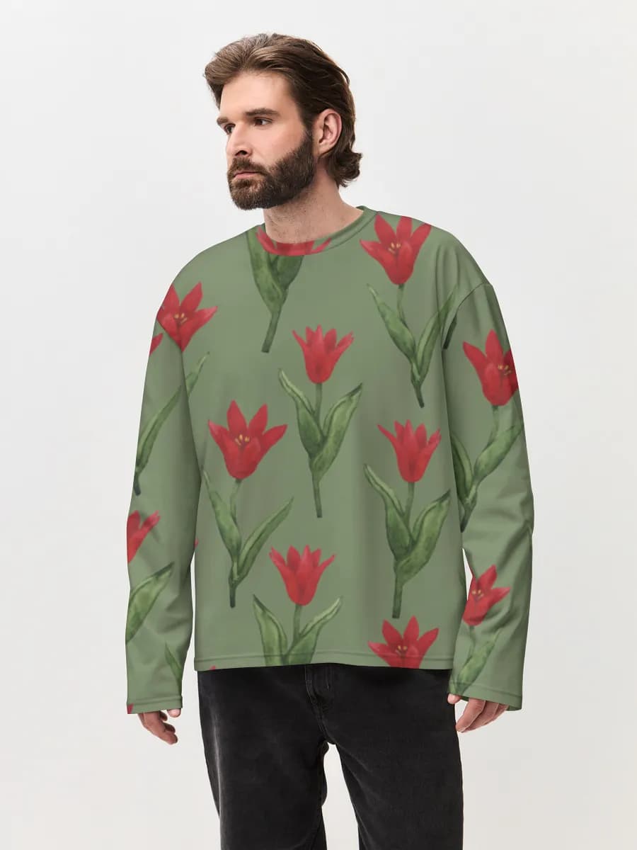 Men's oversized cotton long sleeve