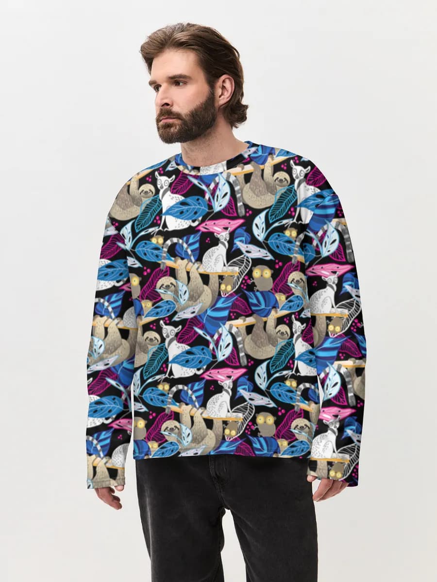 Men's oversized cotton long sleeve