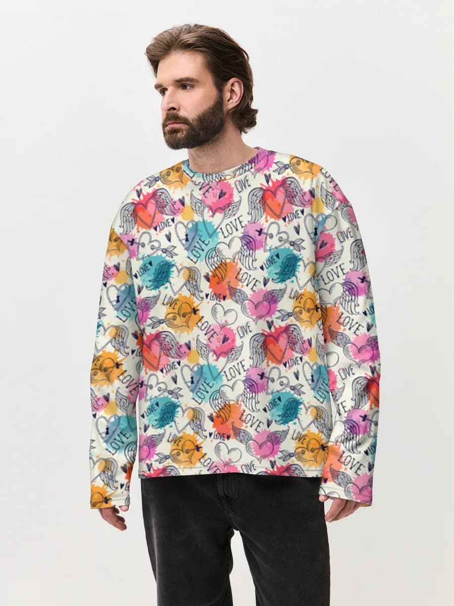 Men's oversized cotton long sleeve