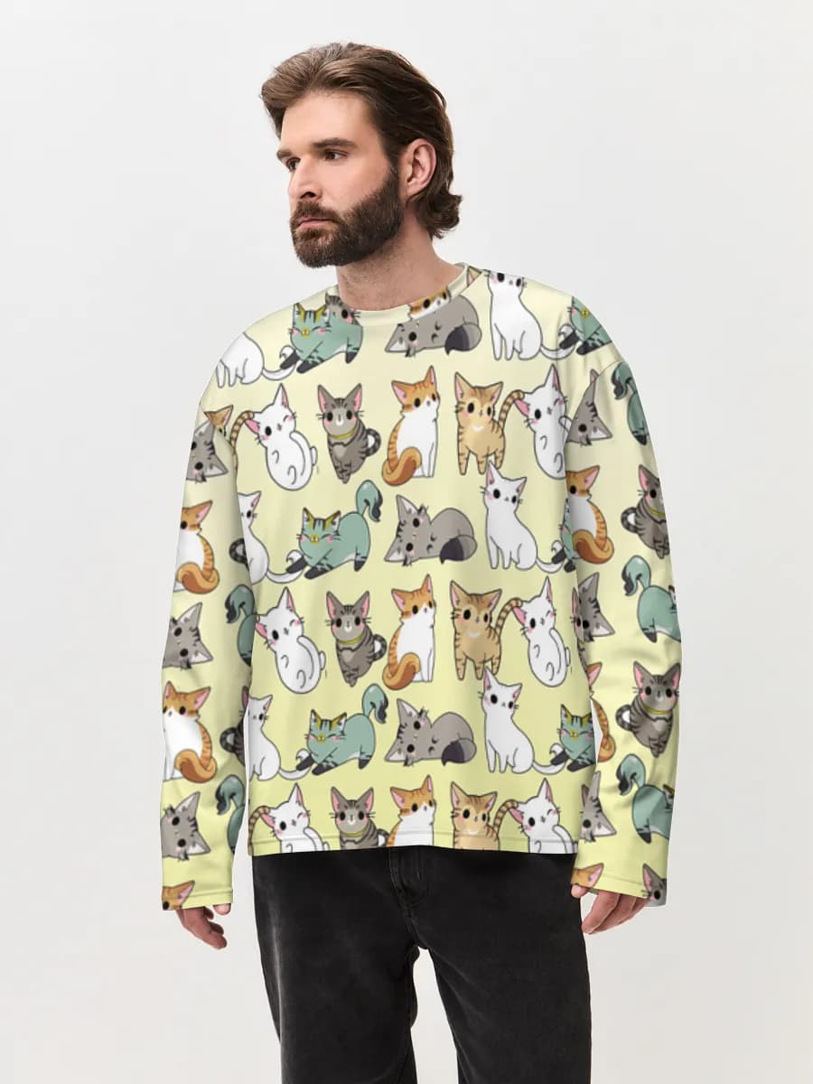 Men's oversized cotton long sleeve