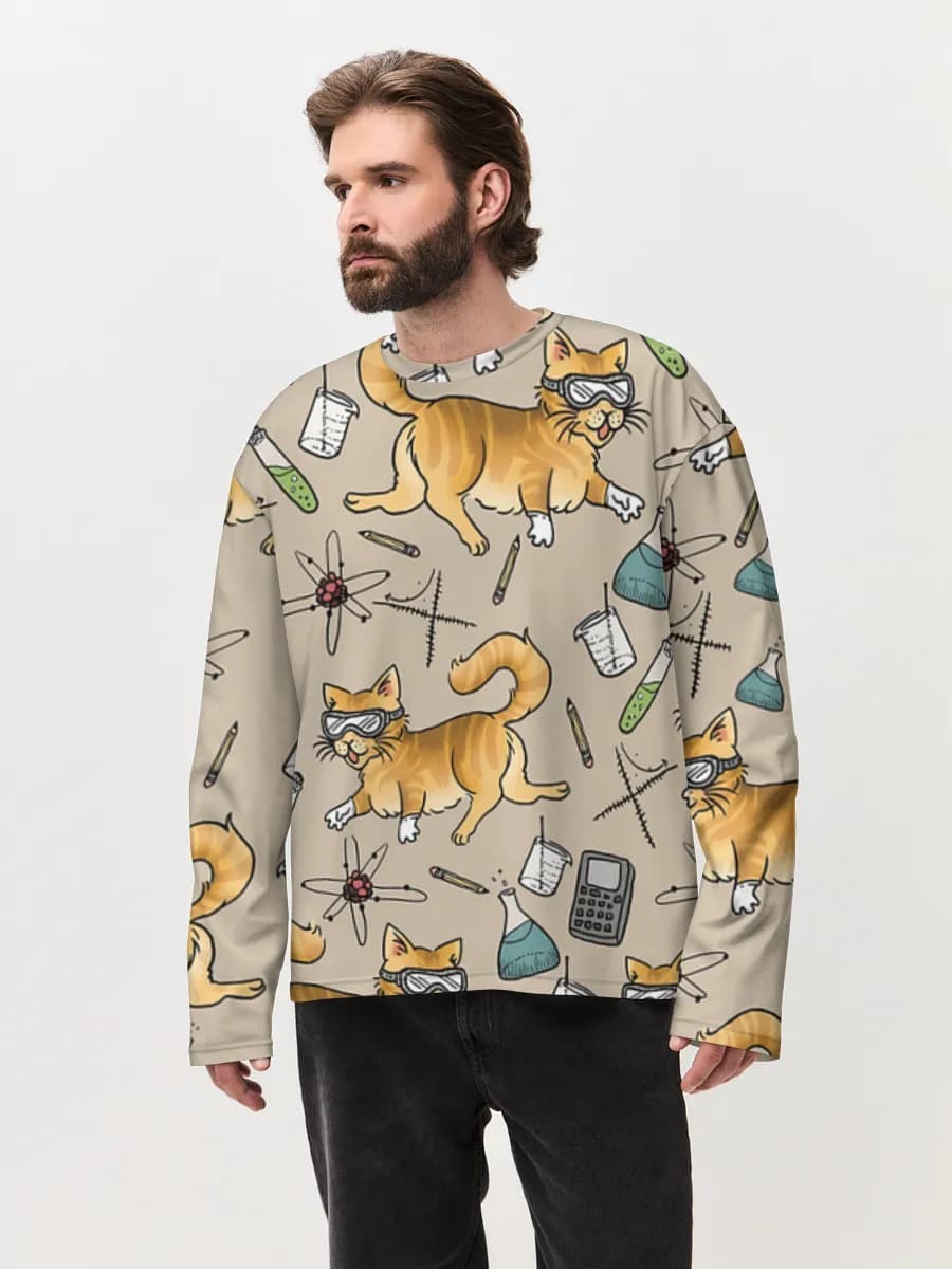 Men's oversized cotton long sleeve
