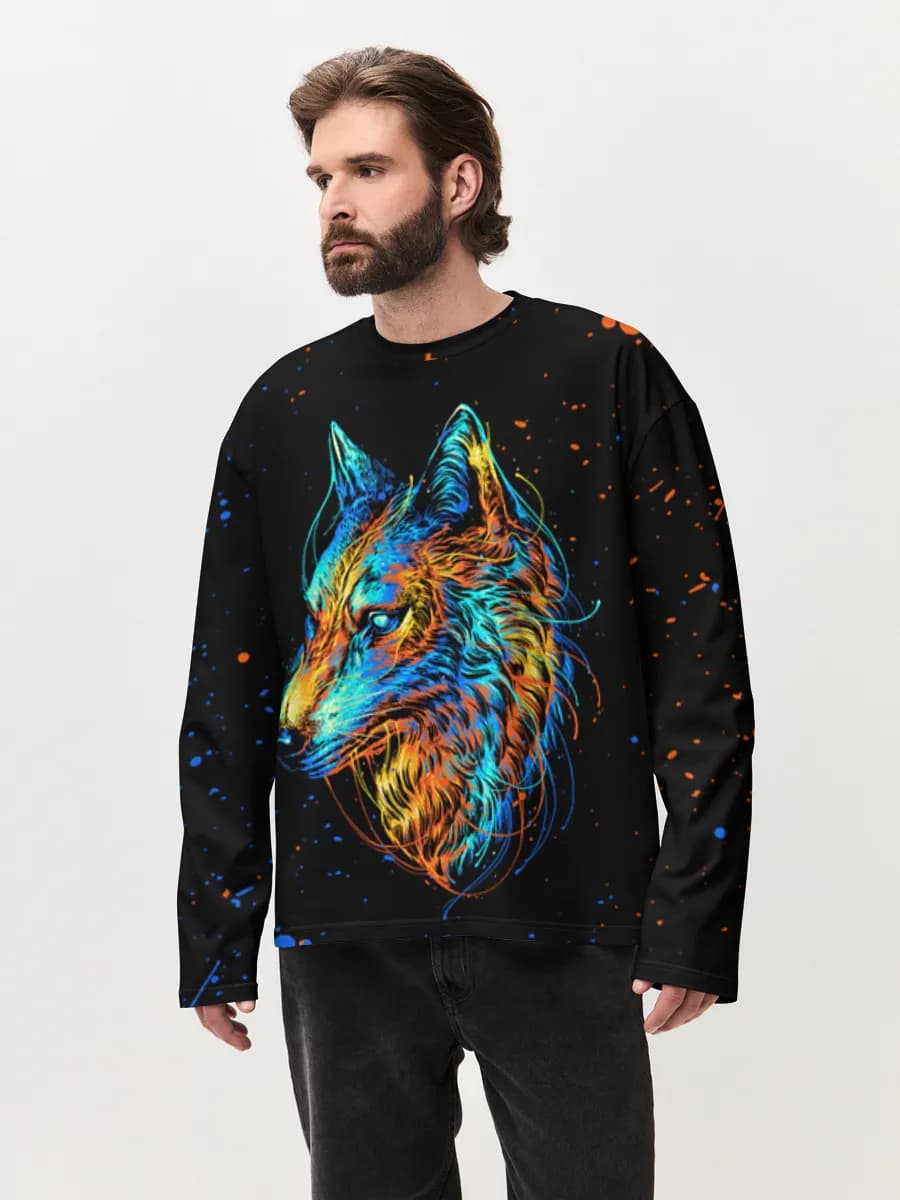 Men's oversized cotton long sleeve