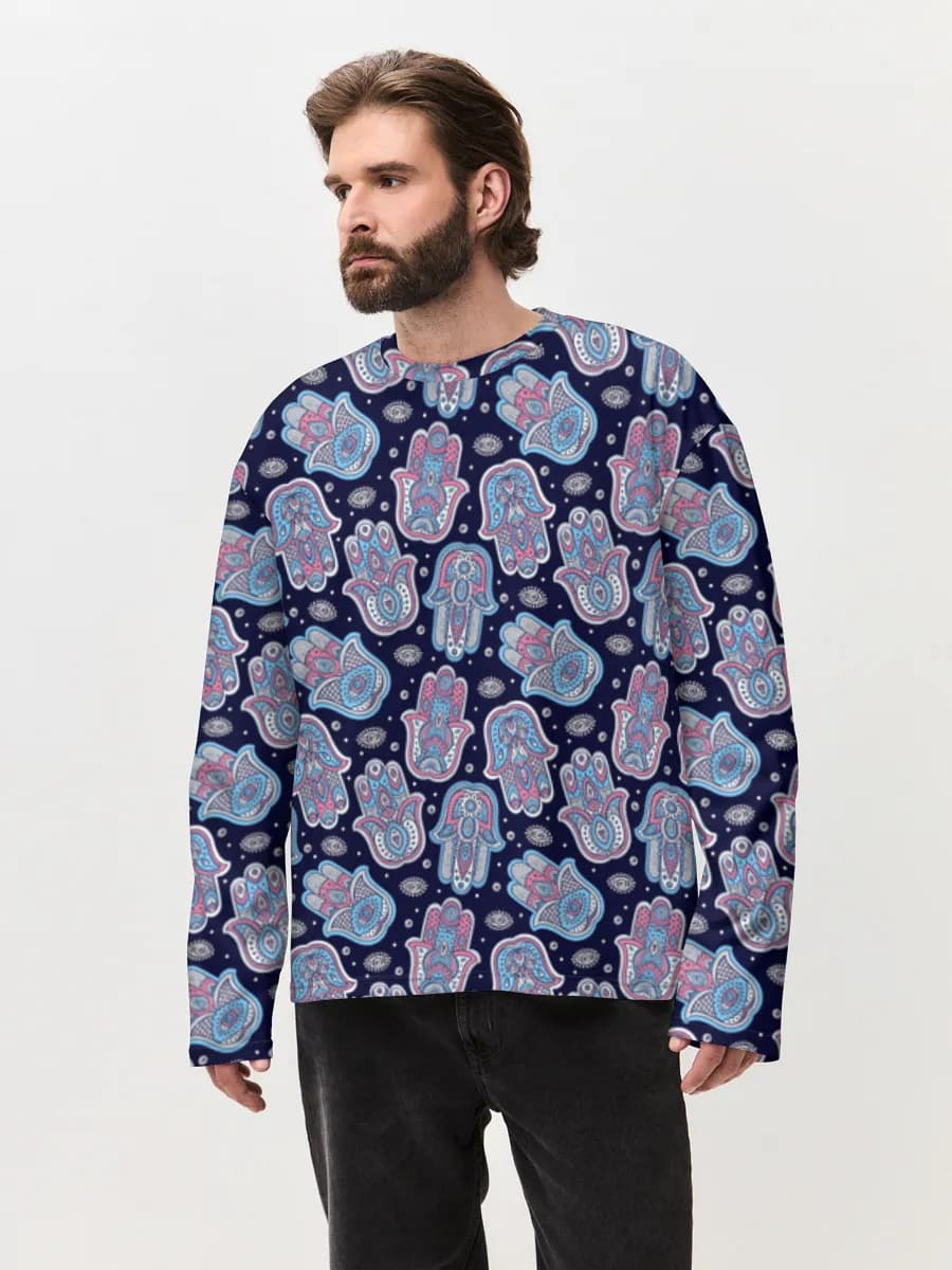 Men's oversized cotton long sleeve
