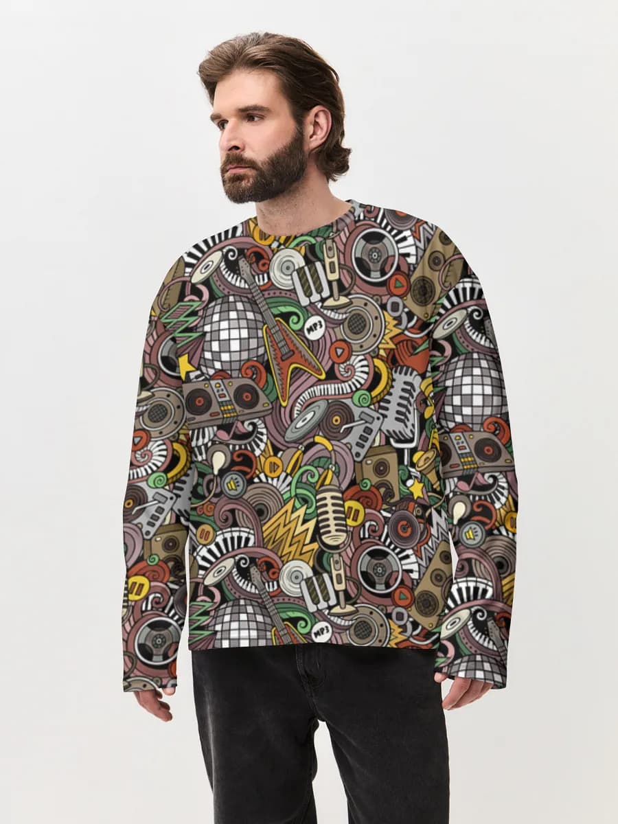 Men's oversized cotton long sleeve