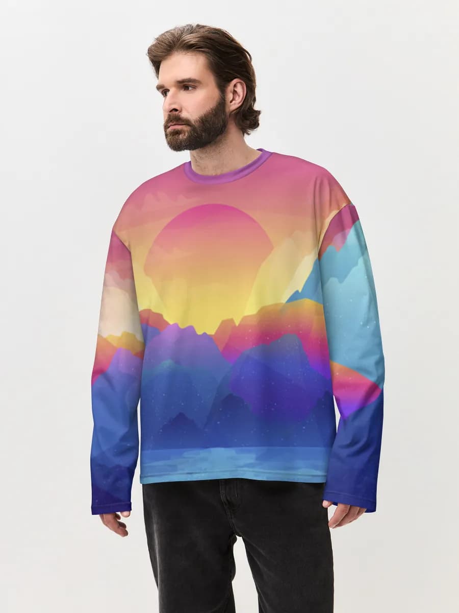 Men's oversized cotton long sleeve