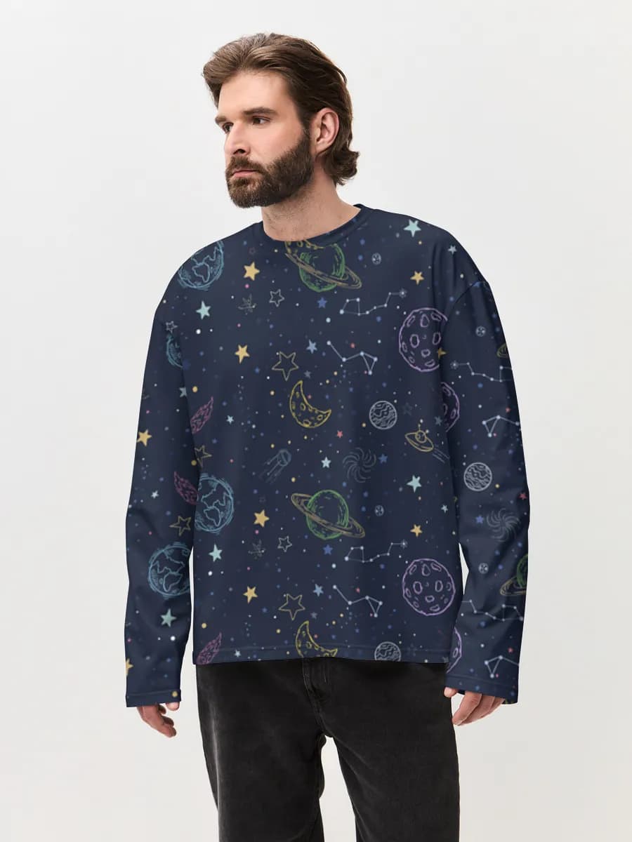 Men's oversized cotton long sleeve
