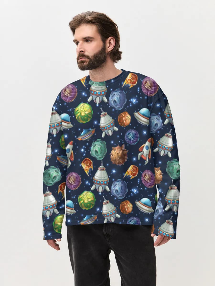 Men's oversized cotton long sleeve