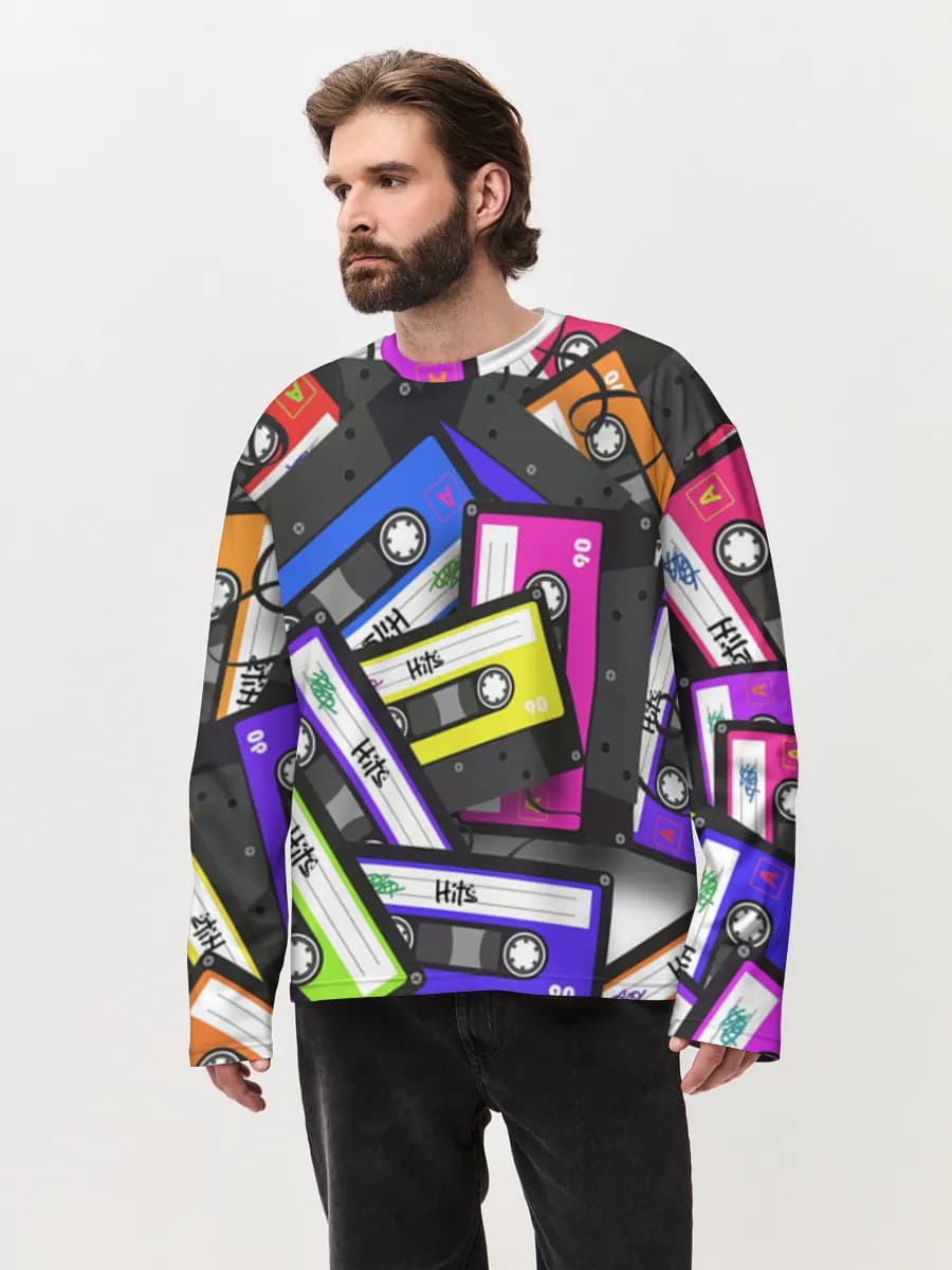 Men's oversized cotton long sleeve