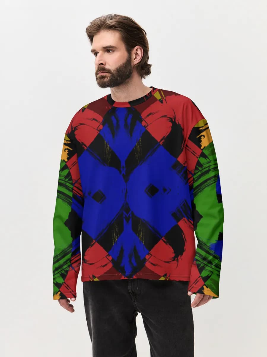 Men's oversized cotton long sleeve