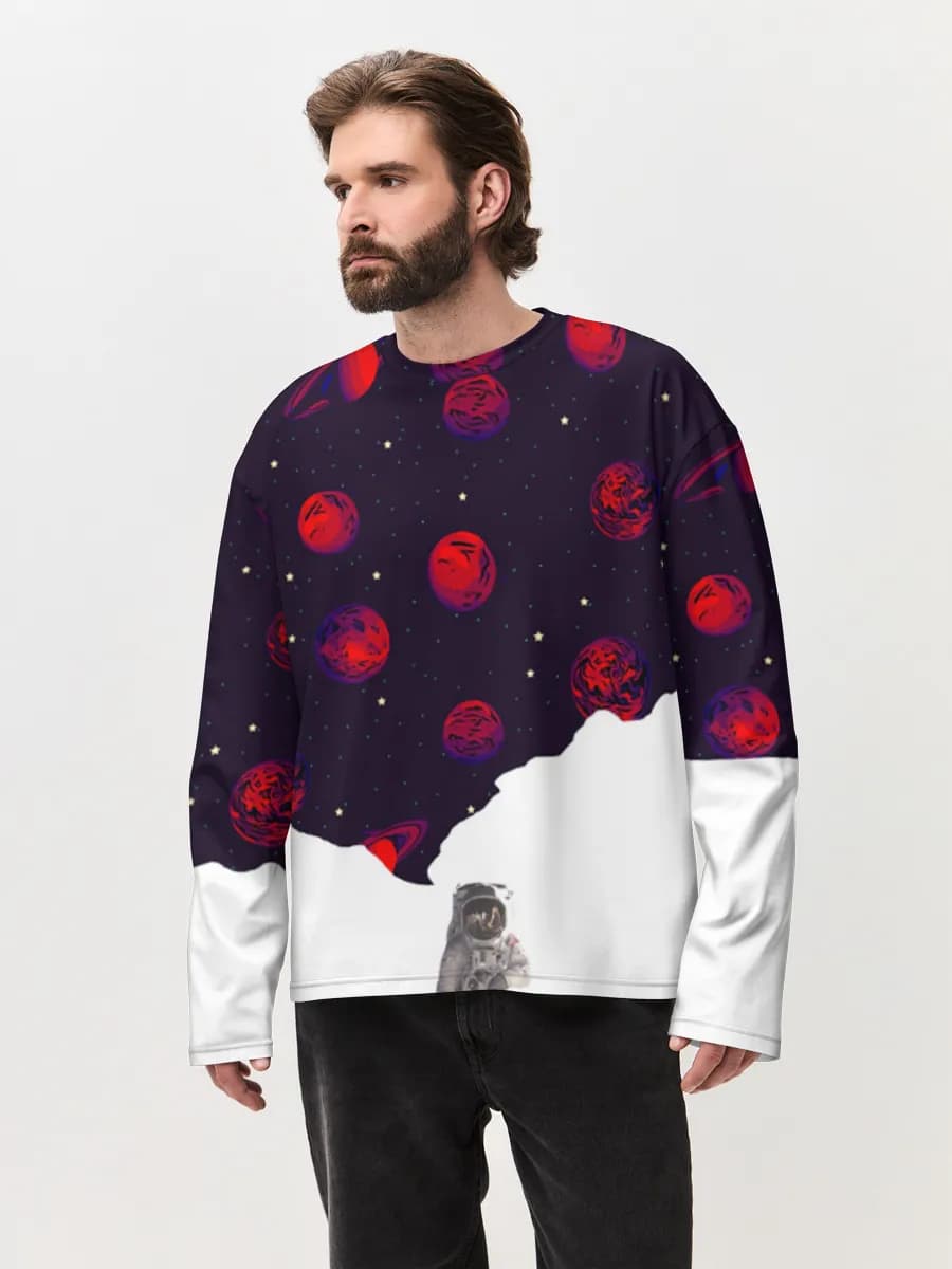 Men's oversized cotton long sleeve