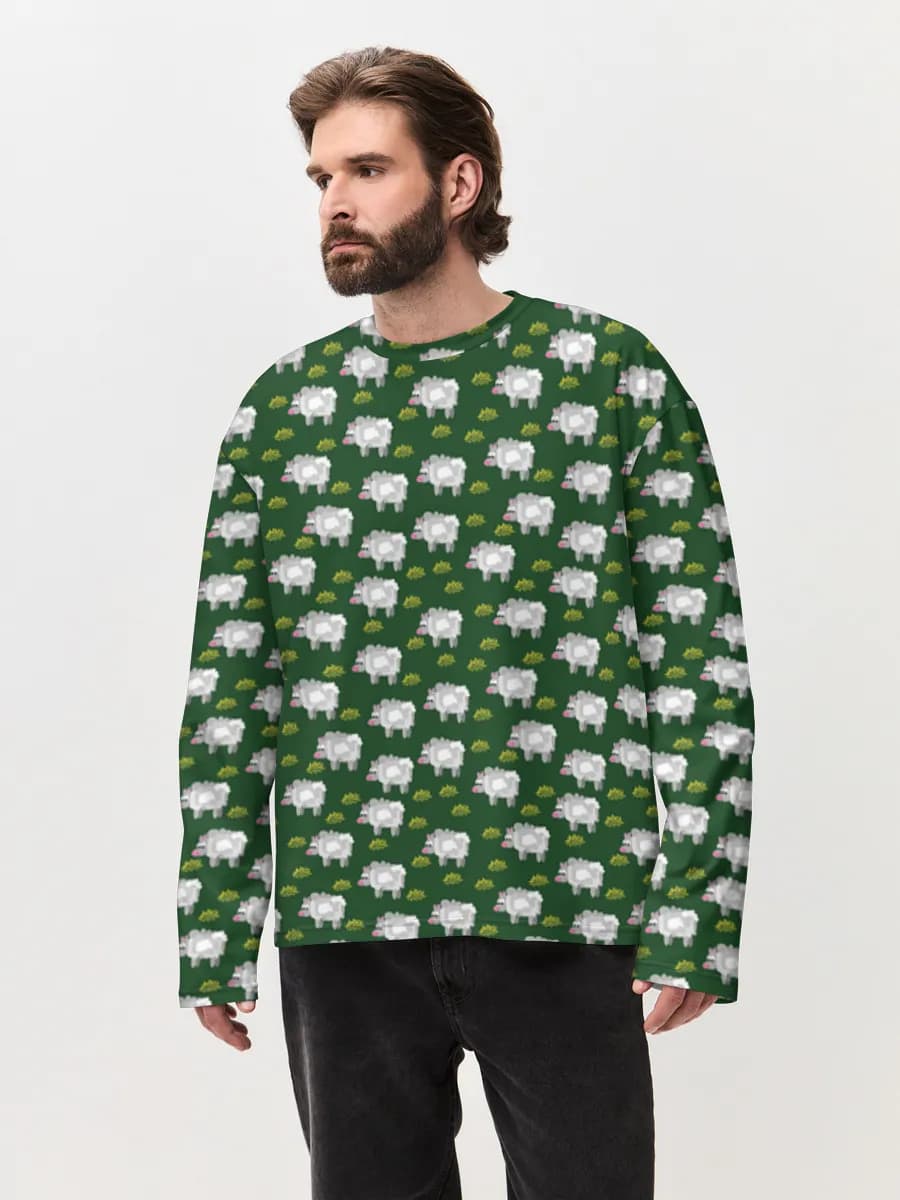 Men's oversized cotton long sleeve
