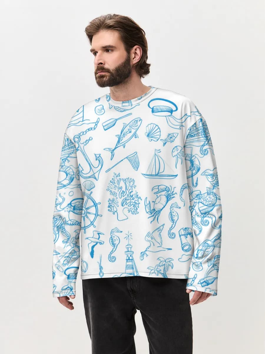 Men's oversized cotton long sleeve