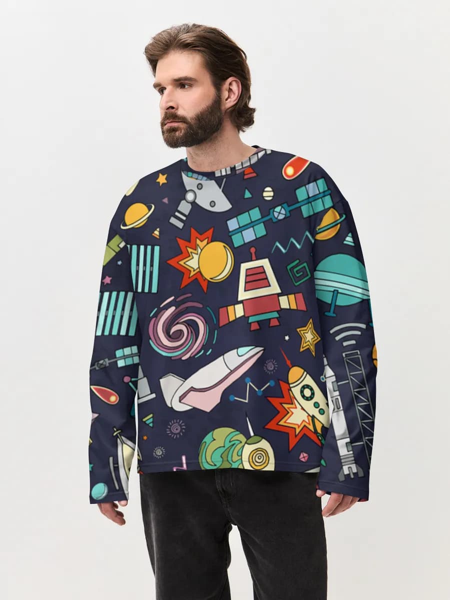 Men's oversized cotton long sleeve