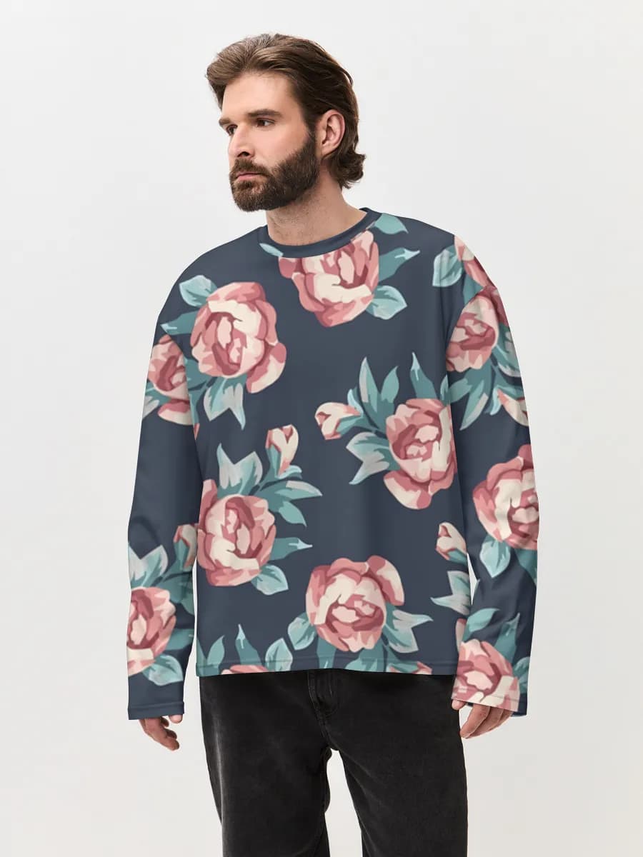 Men's oversized cotton long sleeve