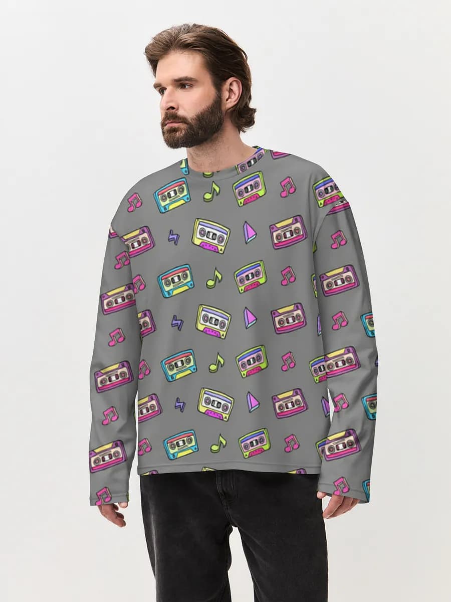 Men's oversized cotton long sleeve