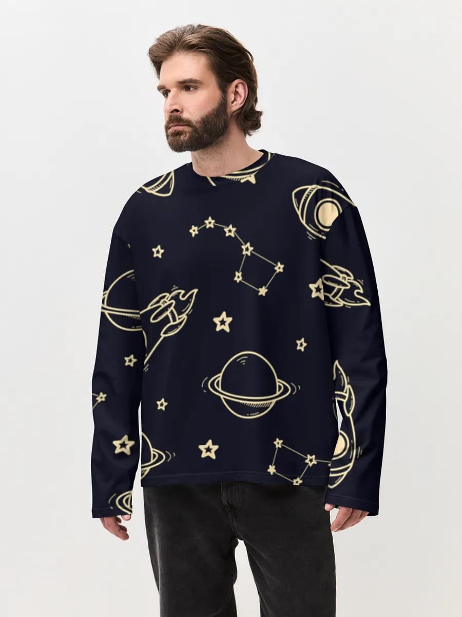 Men's oversized cotton long sleeve