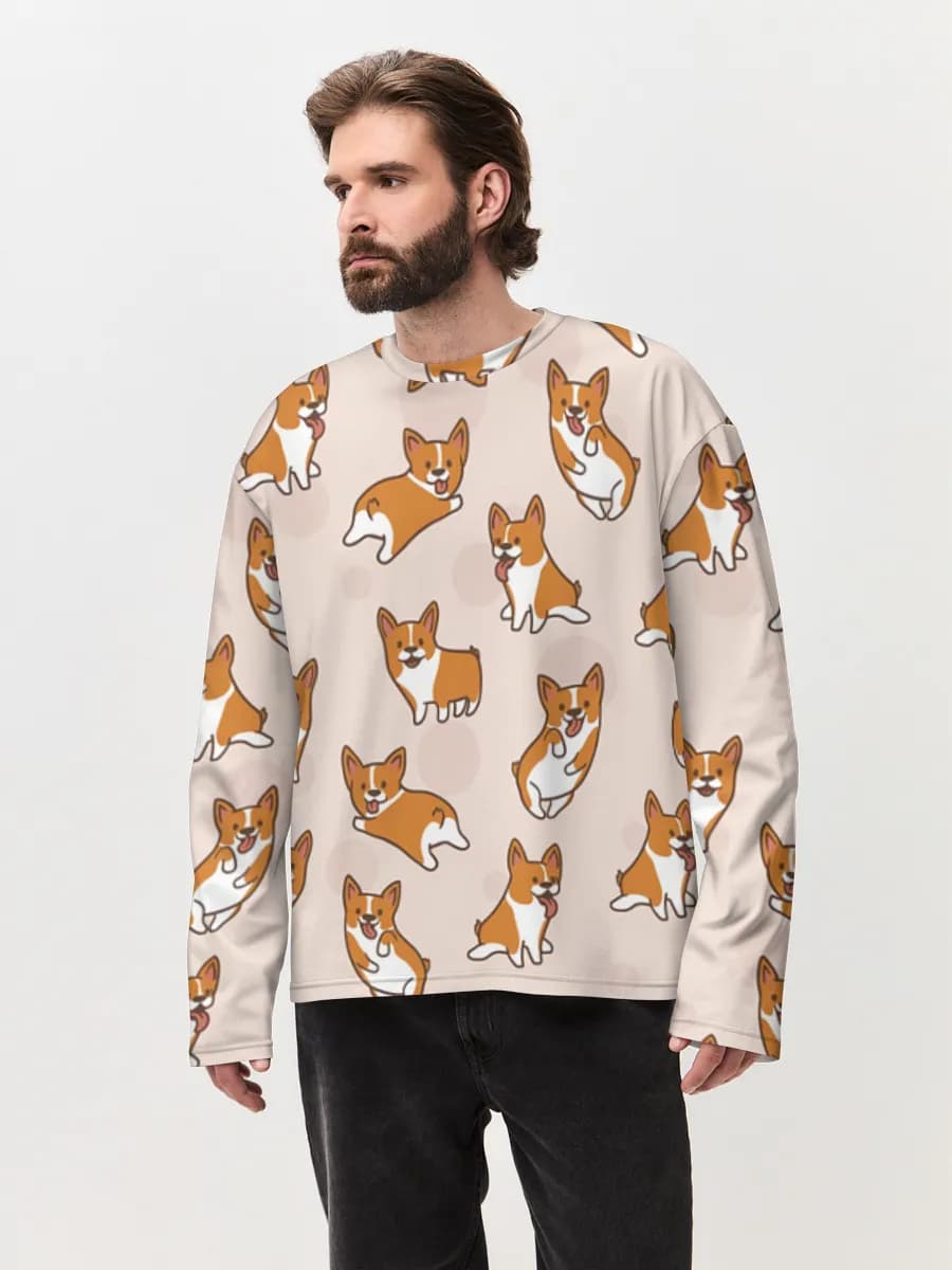 Men's oversized cotton long sleeve