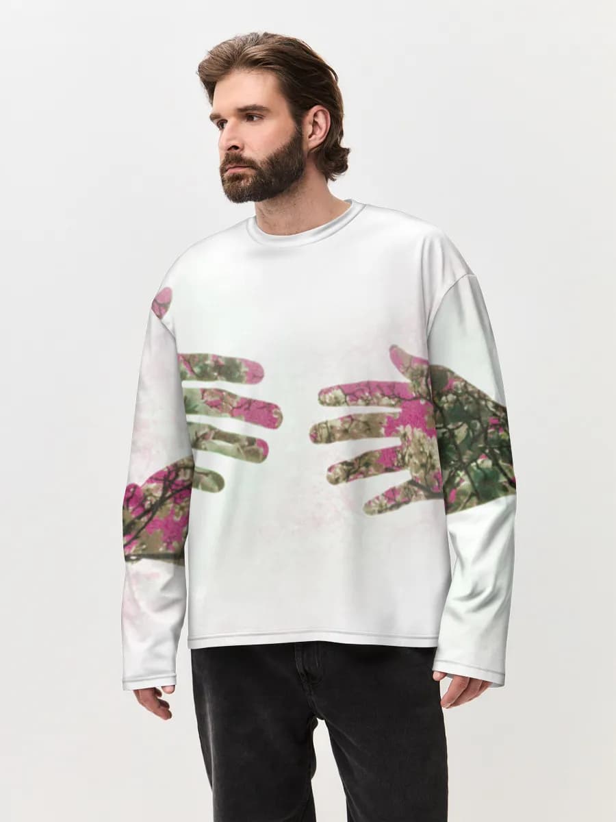 Men's oversized cotton long sleeve