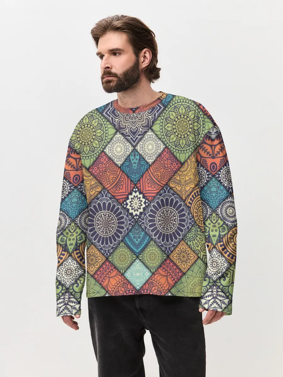 Men's oversized cotton long sleeve