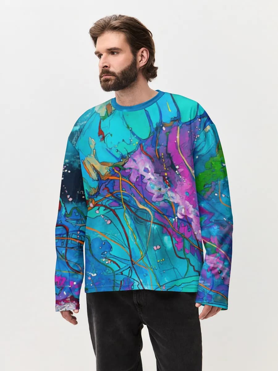 Men's oversized cotton long sleeve
