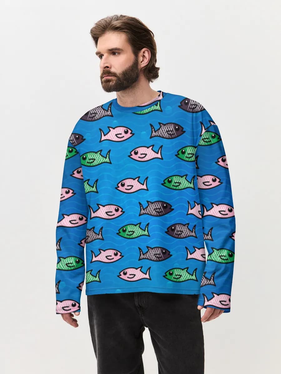 Men's oversized cotton long sleeve