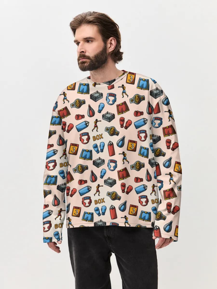 Men's oversized cotton long sleeve