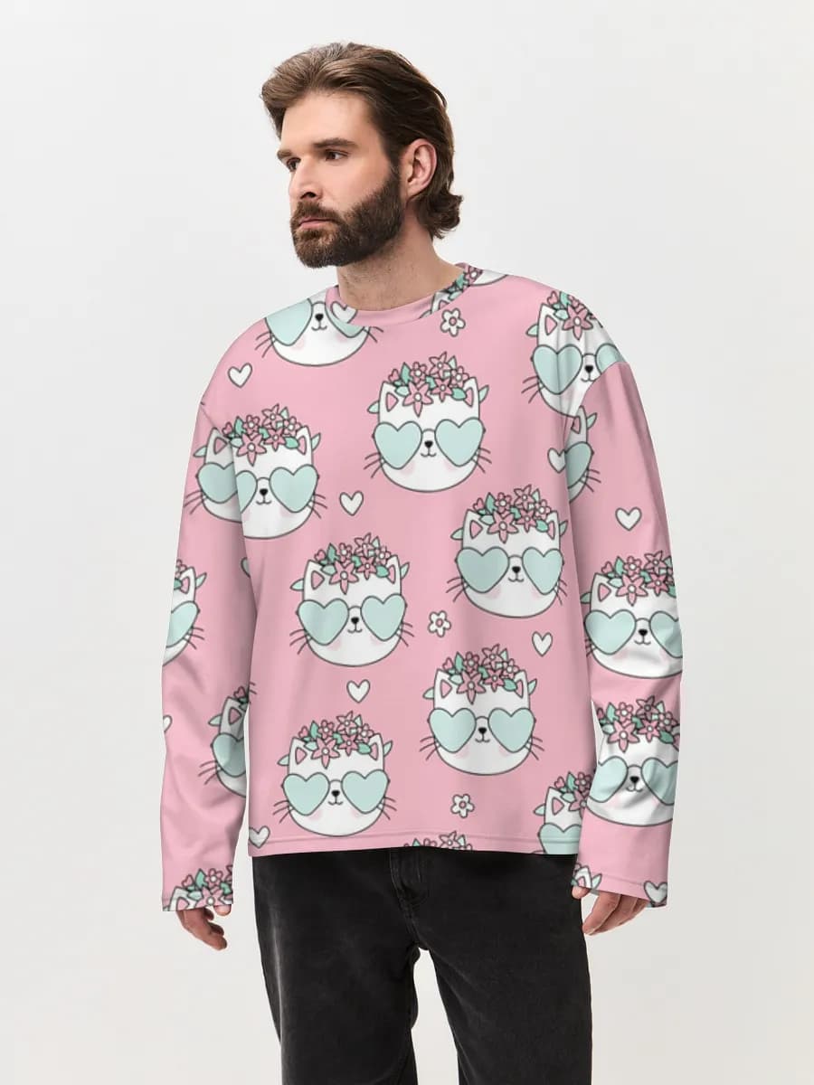 Men's oversized cotton long sleeve
