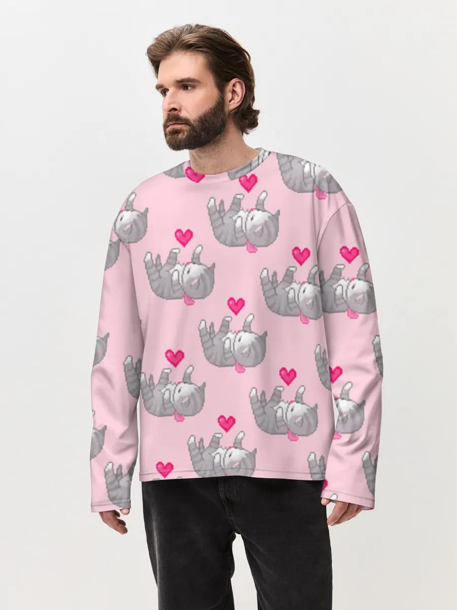 Men's oversized cotton long sleeve
