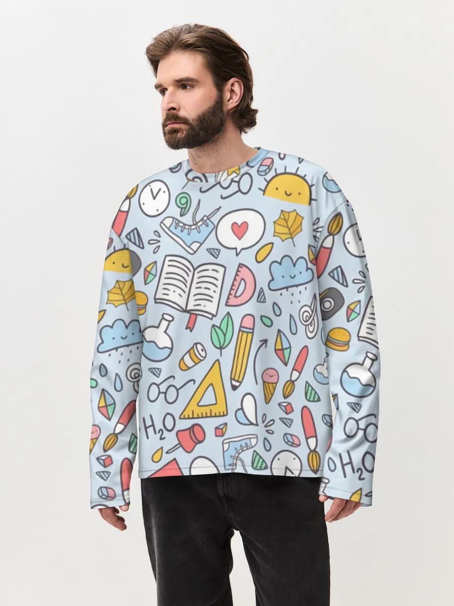 Men's oversized cotton long sleeve