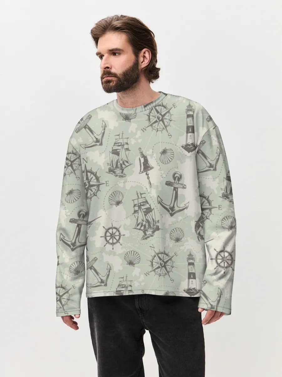 Men's oversized cotton long sleeve