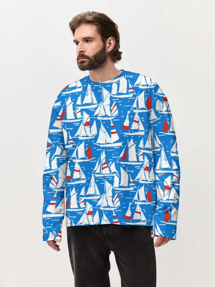 Men's oversized cotton long sleeve
