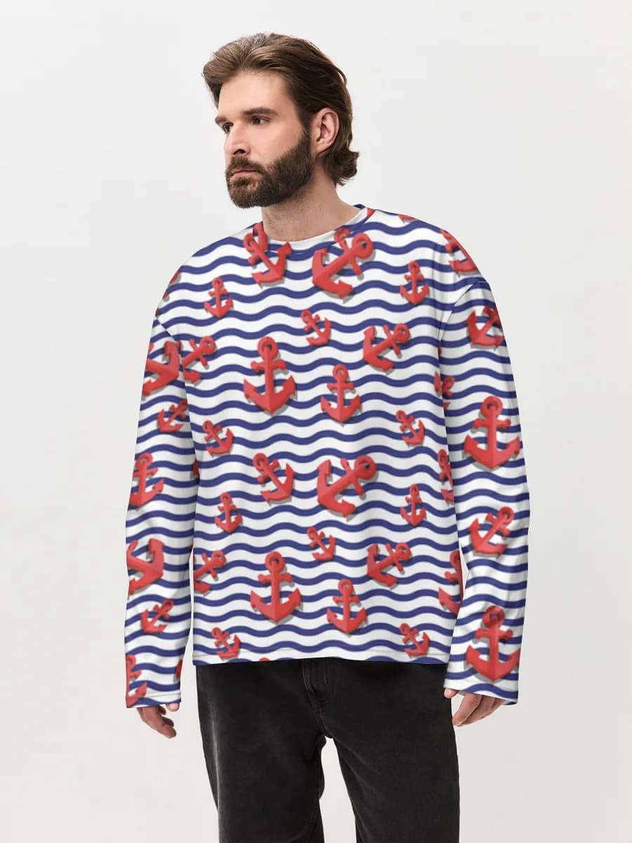 Men's oversized cotton long sleeve