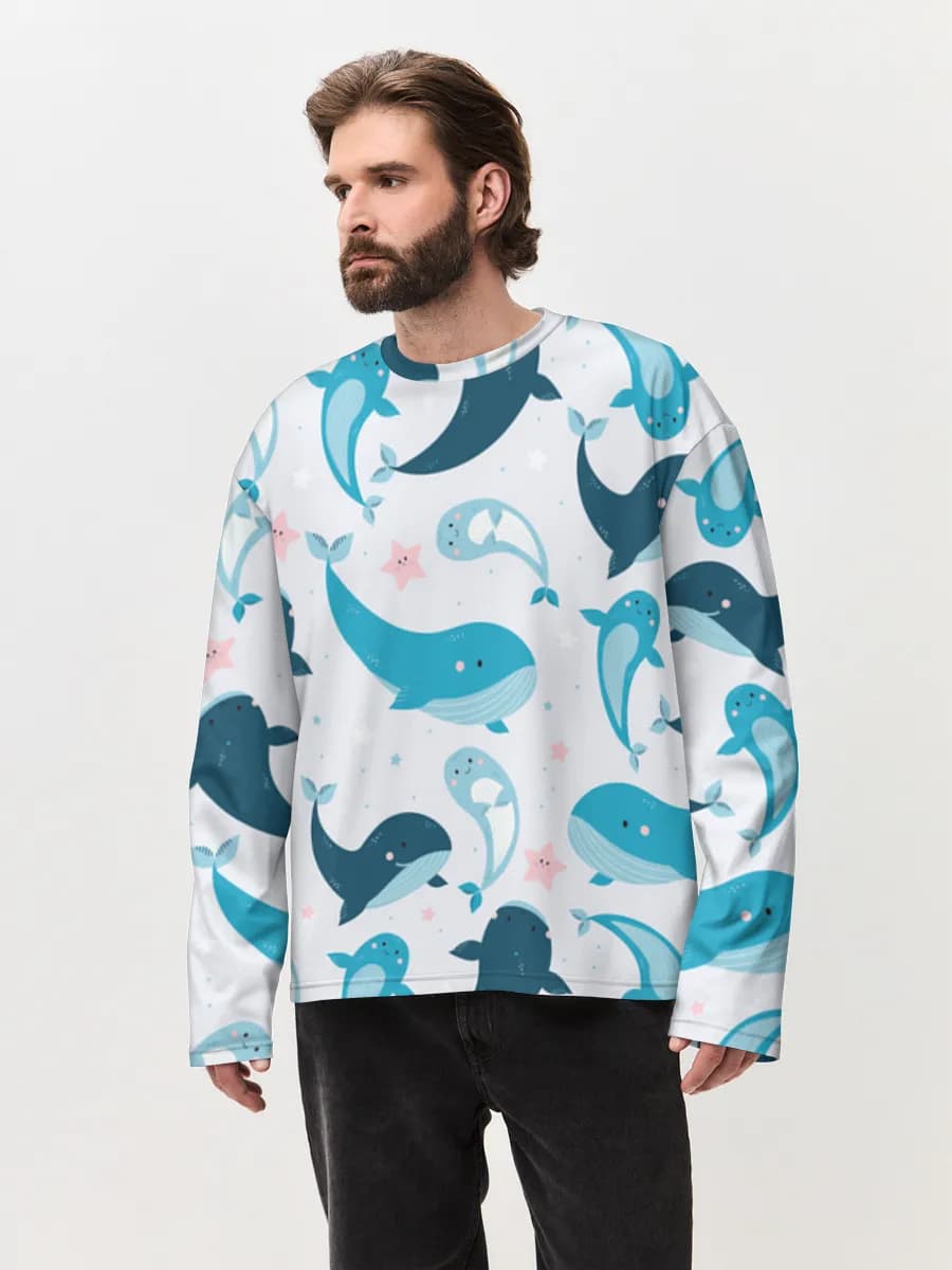 Men's oversized cotton long sleeve