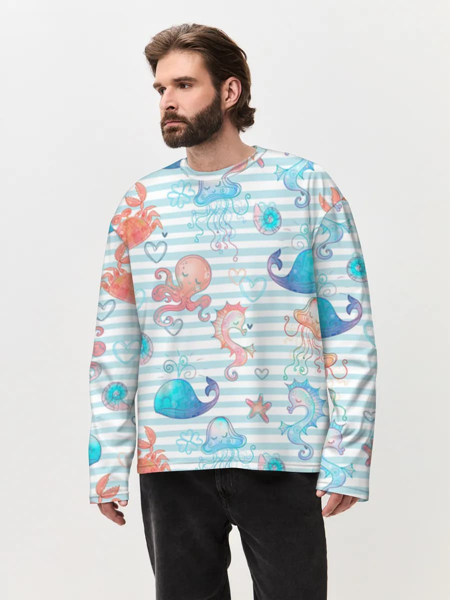 Men's oversized cotton long sleeve
