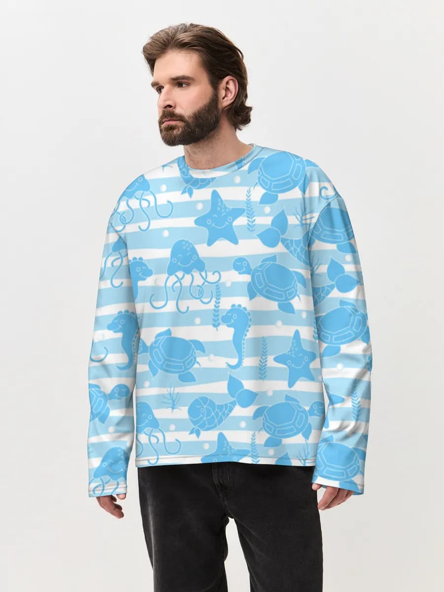 Men's oversized cotton long sleeve