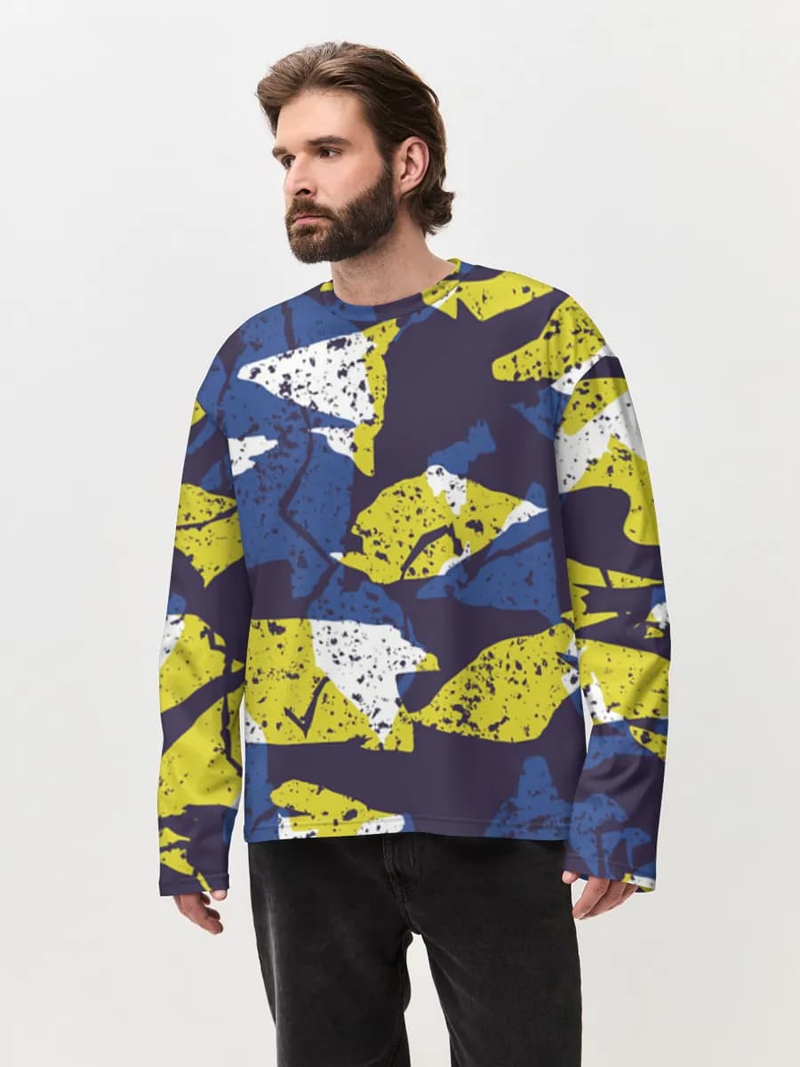 Grunge Blue Yellow Camo