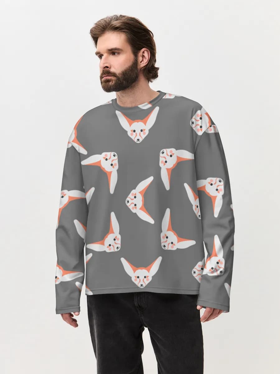 Men's oversized cotton long sleeve