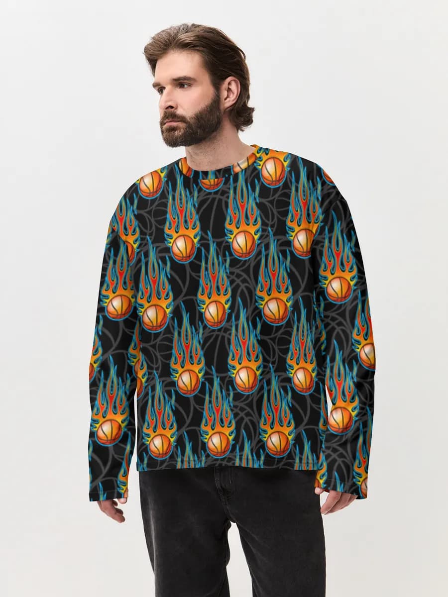 Men's oversized cotton long sleeve
