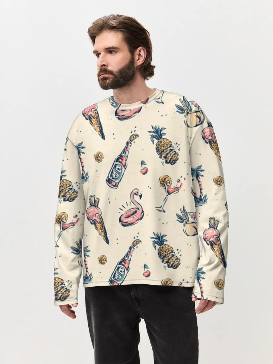 Men's oversized cotton long sleeve