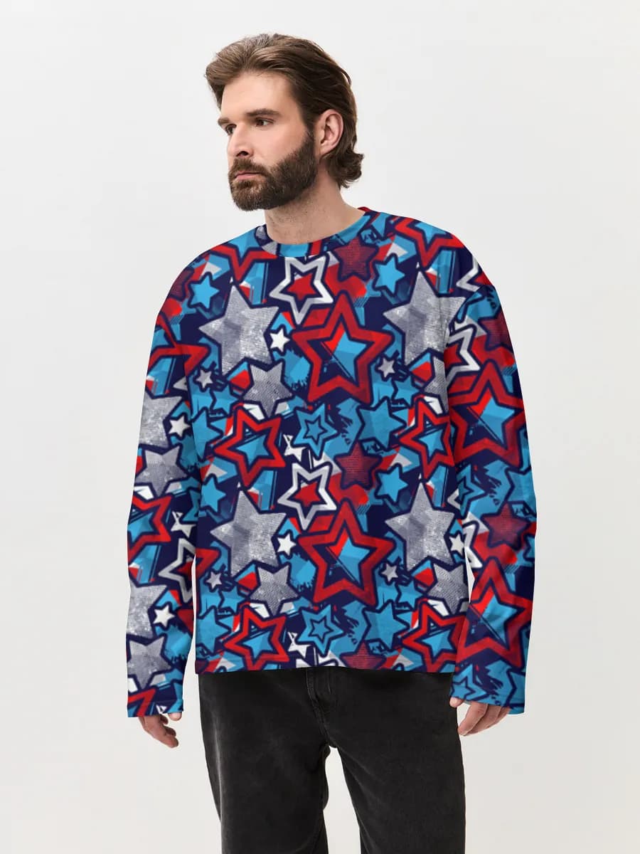 Men's oversized cotton long sleeve