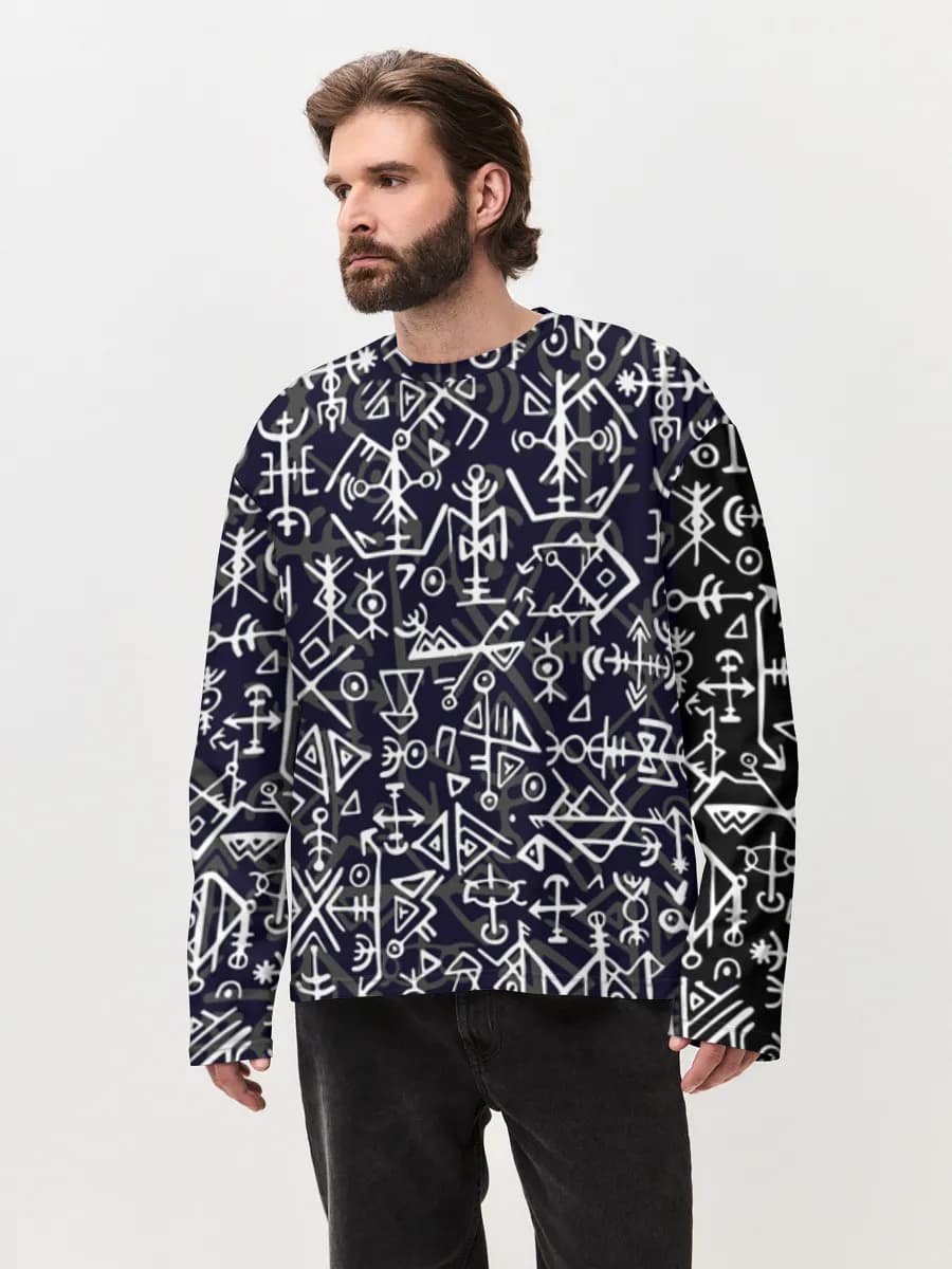 Men's oversized cotton long sleeve