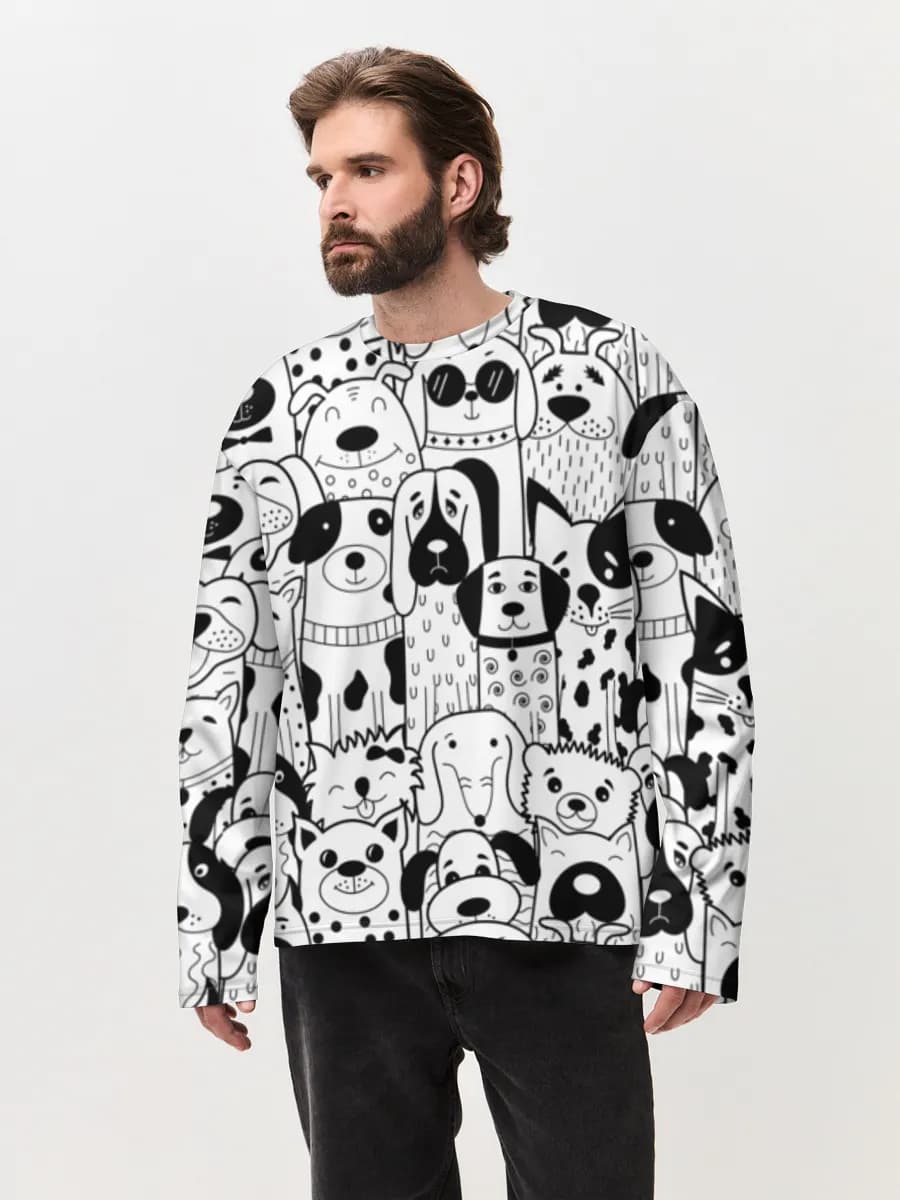 Men's oversized cotton long sleeve