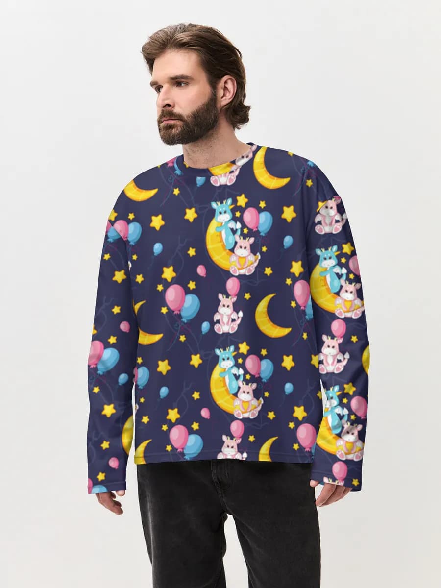 Men's oversized cotton long sleeve
