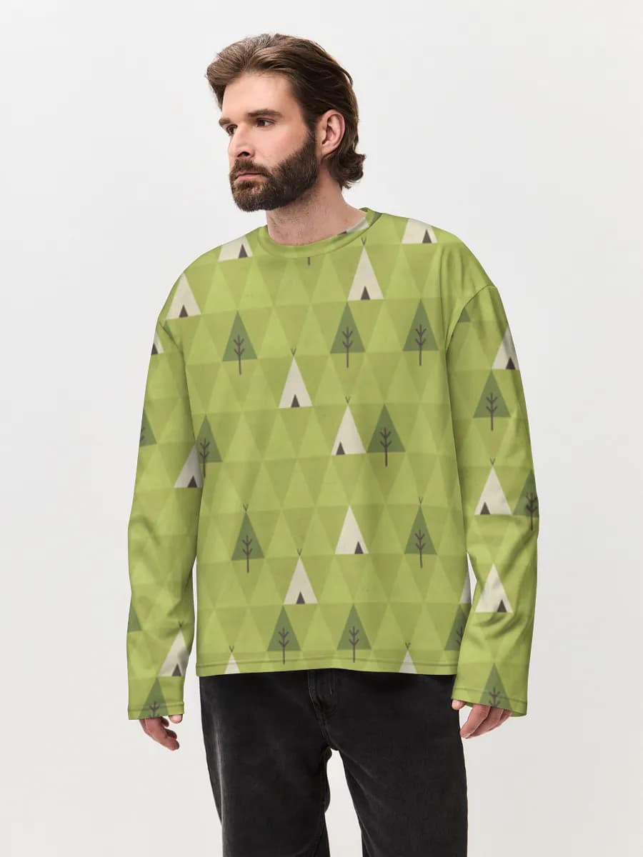 Men's oversized cotton long sleeve