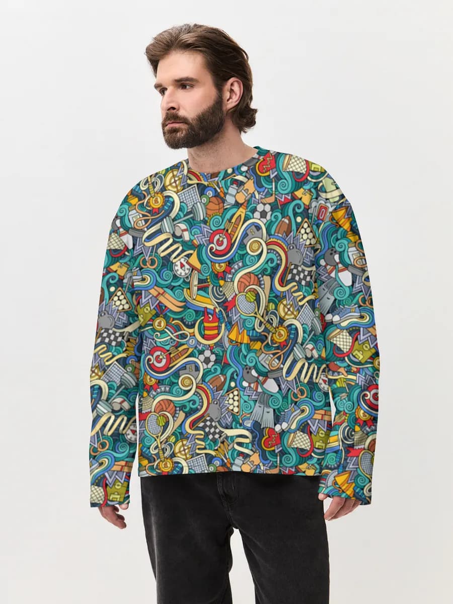 Men's oversized cotton long sleeve